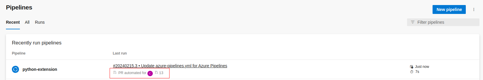 Azure auto trigger on PR