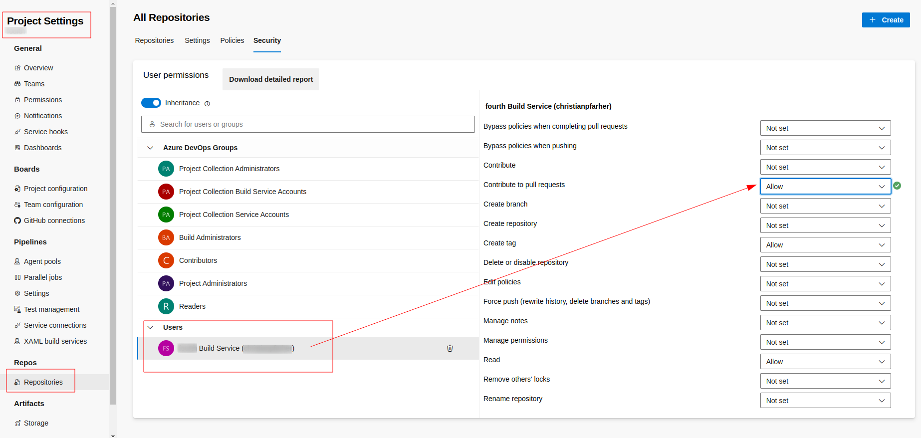 Give token permissions