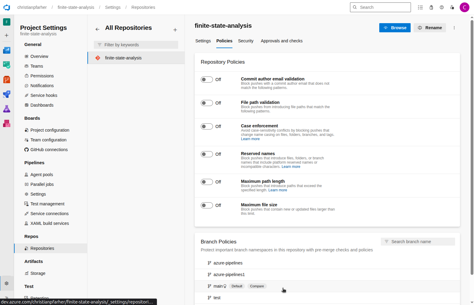 Azure Branch policies