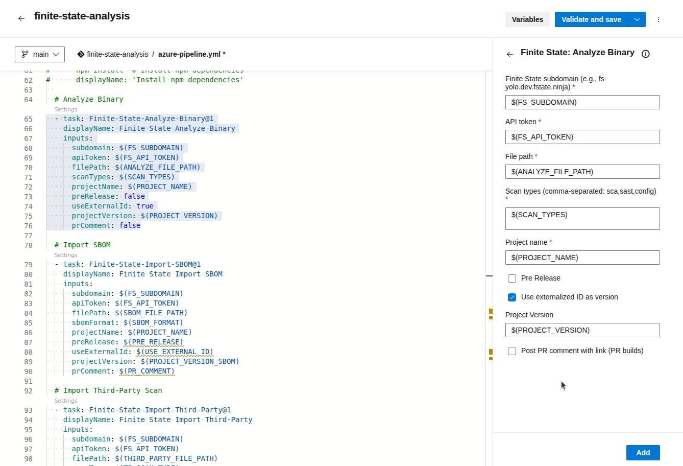 Task configuration